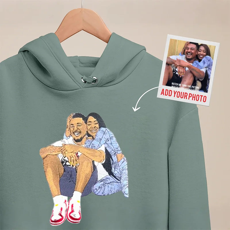 (com detalhes faciais) Moletom bordado colorido personalizado - 💕 Melhor Presente de Dia dos Namorados💕